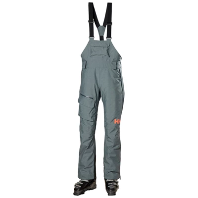 Dámské Lyžařské Kalhoty Helly Hansen W Powderqueen Bib Šedé | CKBUAEF-31