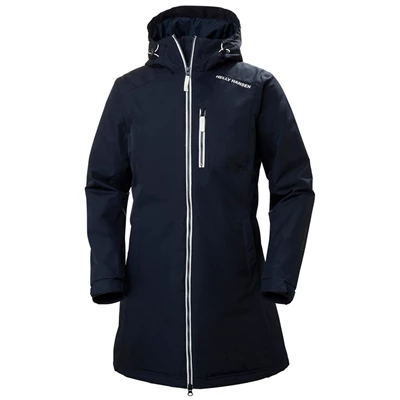Dámské Pláště Do Deště Helly Hansen W Long Belfast Zimní Tmavě Blankyt | RNYTQDW-04