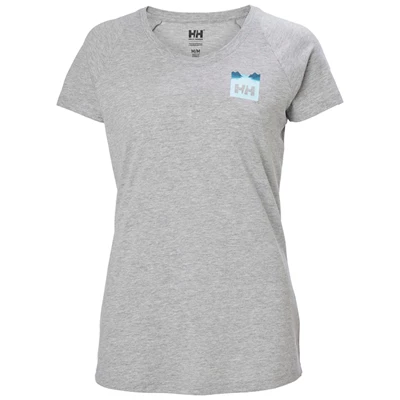 Dámské Tričko Helly Hansen W Nord Grafická Drop Šedé | GDSXRNU-71