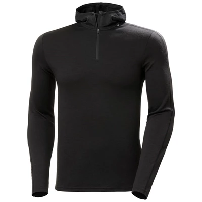 Pánské Mikiny Helly Hansen Lifa Merino Lehké S Kapucí Černé | BRZKHMJ-06