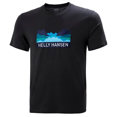 Pánské Tričko Helly Hansen Nord Grafická Černé | AJFIZPQ-16