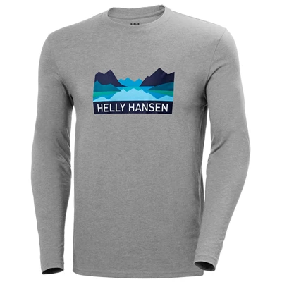 Pánské Tričko Helly Hansen Nord Grafická Longsleeve Tshir Šedé | NUYTOQJ-96